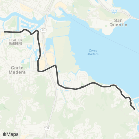 Marin Transit Paradise Cay - Hall MS map