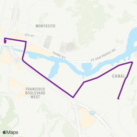Marin Transit Canal - Downtown San Rafael map
