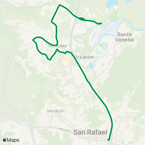 Marin Transit San Rafael (Downtown - Smith Ranch Road) map