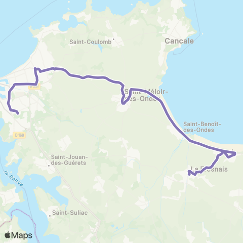 MAT Scolaires La Fresnais Gare - Saint-Malo Gares map