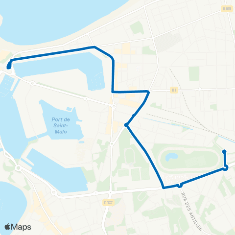 MAT Saint-Malo Intra-Muros - P+R Paul Féval map