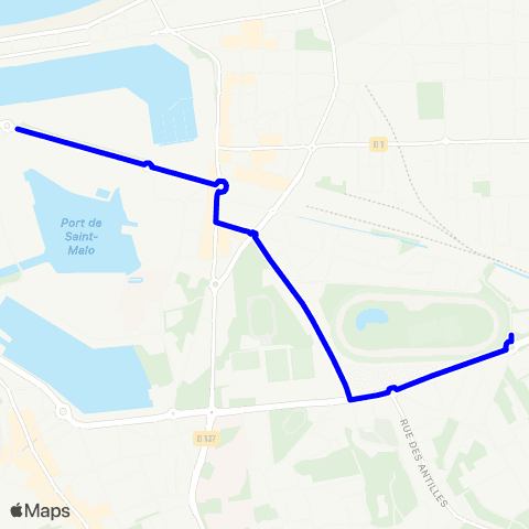MAT Navette P1 Hippodrome-Féval map