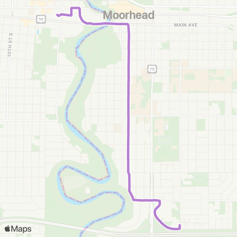 MATBUS 01 - Route 1 map