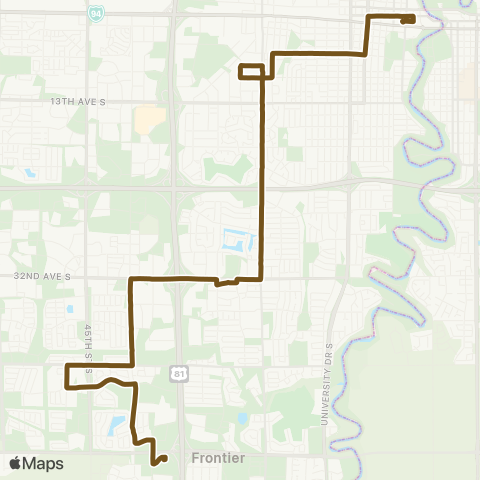 MATBUS 18 - Route 18 map