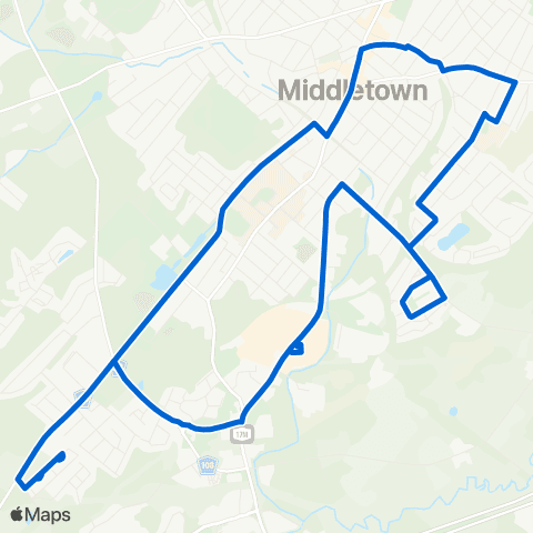 Transit Orange - Middletown David Moore Hts - ShopRite (Dolson Ave) - Middlecrest Xing - Amchir - OCCC map