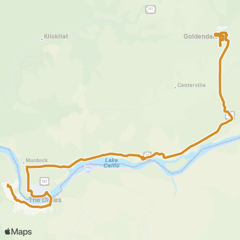 Mount Adams Transportation Service Goldendale - The Dalles map