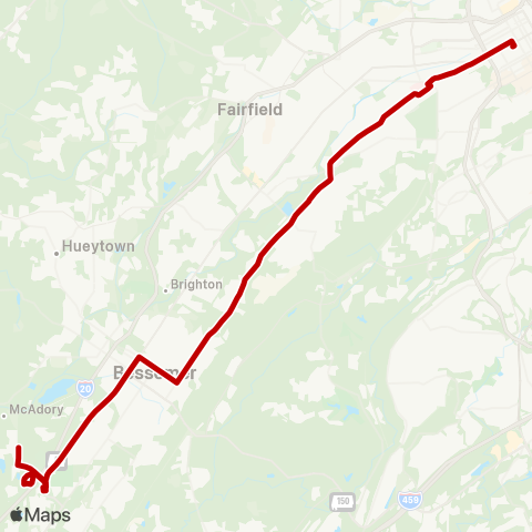 MAX Transit South Bessemer map