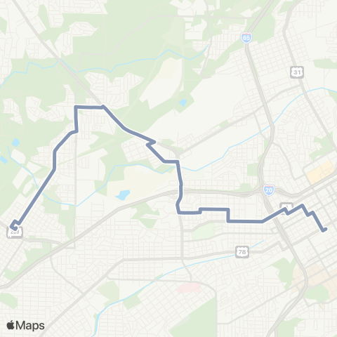 MAX Transit Pratt Ensley map