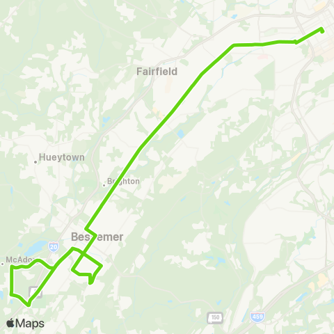 MAX Transit Bessemer map