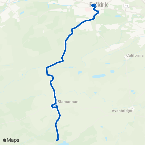 Midland Bluebird (McGill's Scotland East) Limerigg Turning Circle - Asda map