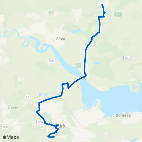 Midland Bluebird (McGill's Scotland East) Dollar Academy - Achray Drive map