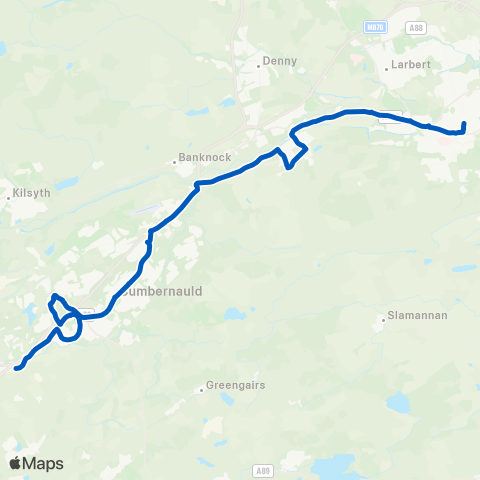 Midland Bluebird (McGill's Scotland East) Buchanan Bus Sta - Central Retail Park map
