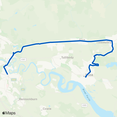 Midland Bluebird (McGill's Scotland East) Shillinghill - Bus Station map