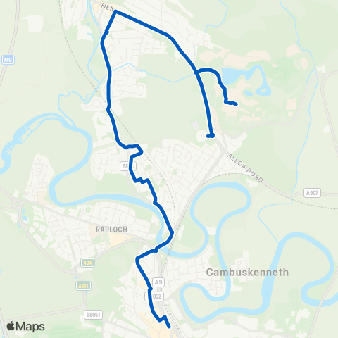Midland Bluebird (McGill's Scotland East) University Bus Hub - Bus Station map