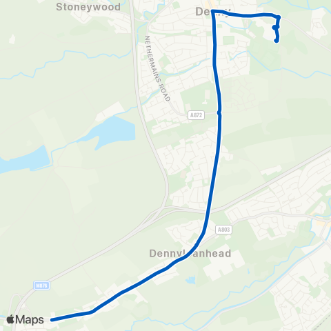 Midland Bluebird (McGill's Scotland East) Denny High School - Kerr Crescent map