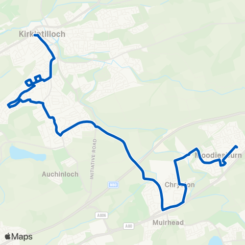 Midland Bluebird (McGill's Scotland East) Kelvin Court - Burnbrae Avenue map