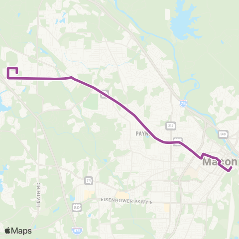 MBCTA Vineville / Zebulon map