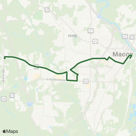 MBCTA West Bibb / VA Clinic map