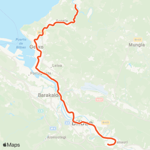 Metro Bilbao Línea 1 map
