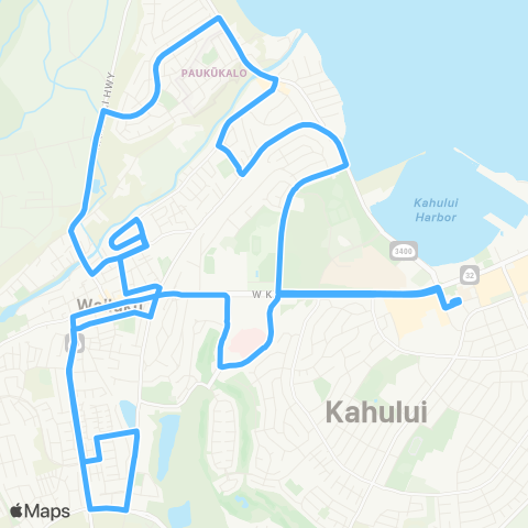 Maui Bus Wailuku Loop (Reverse) map