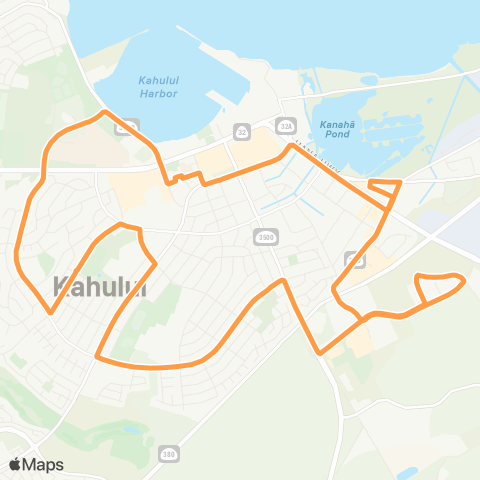 Maui Bus Kahului Loop (Reverse) map