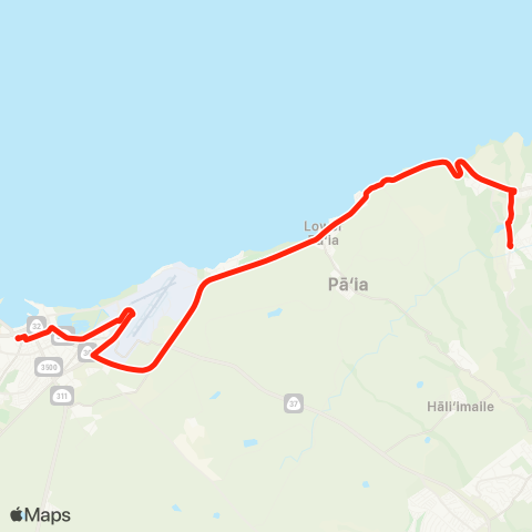 Maui Bus Haiku Islander map