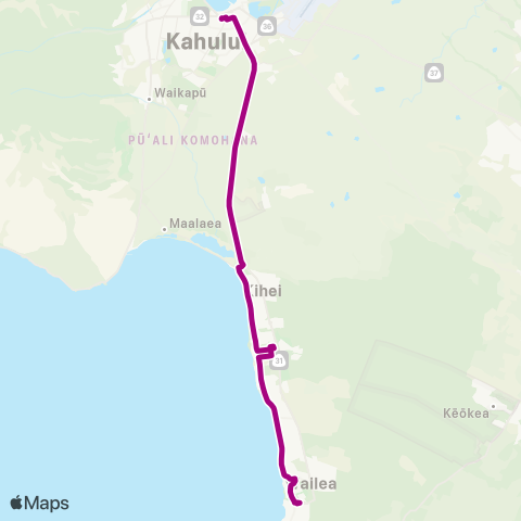Maui Bus Kihei Islander map
