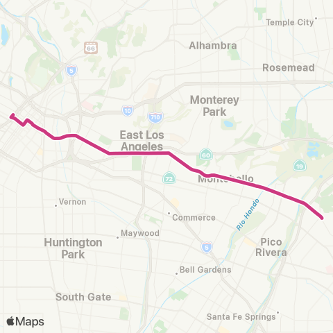 Montebello Bus Lines Beverly Blvd map