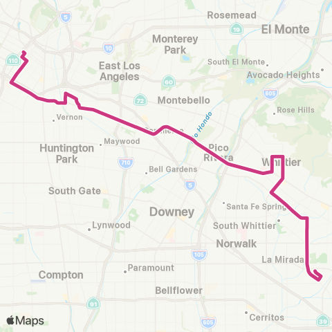 Montebello Bus Lines Washington Blvd map