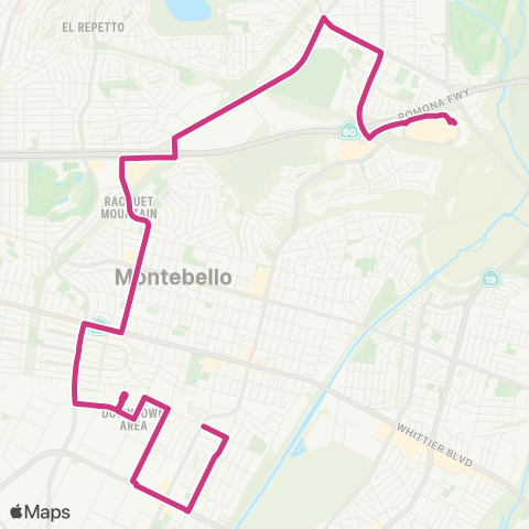 Montebello Bus Lines Wilcox Ave map
