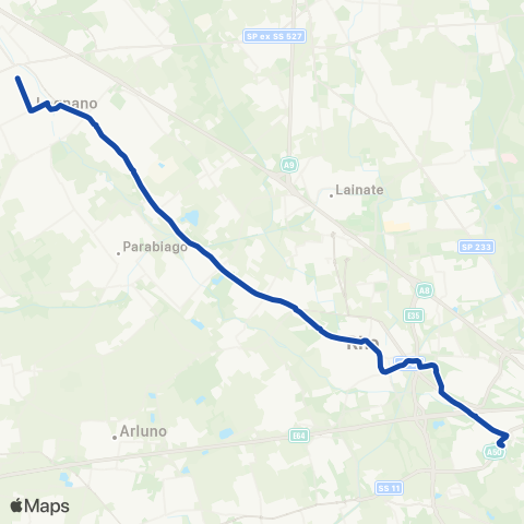 Movibus Legnano - Rho - Milano M. Dorino M1 via Sempione map