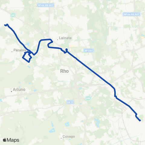 Movibus S.Vittore Olona / Nerviano - Milano via Autostrada A map