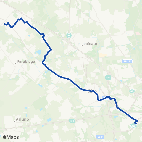 Movibus Cerro Maggiore - Rho - Milano map
