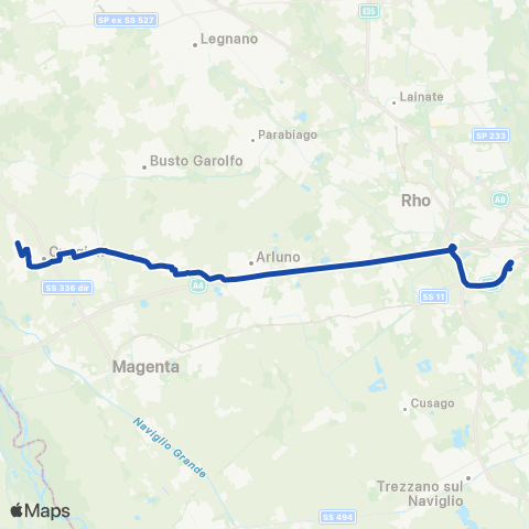 Movibus Cuggiono - Inveruno - Ossona - Milano M1 Molino D map