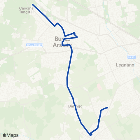 Movibus Busto Garolfo - Dairago - Busto Arsizio map