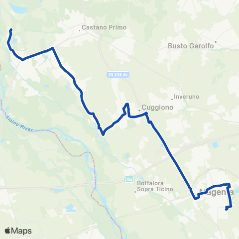 Movibus Castano P. - Turbigo - Bernate - Magenta map