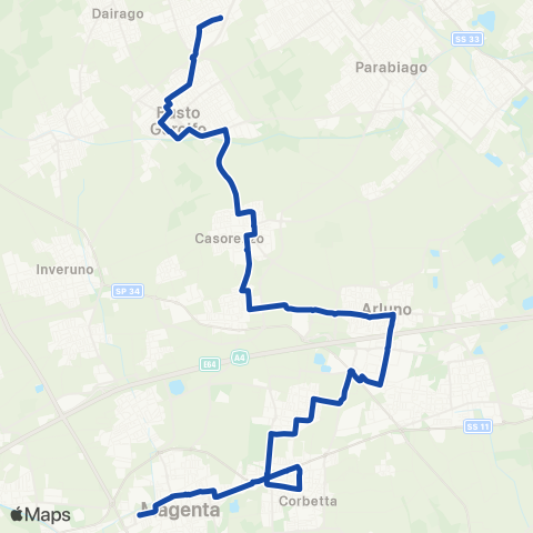 Movibus Magenta - Corbetta - Busto Garolfo - Legnano map