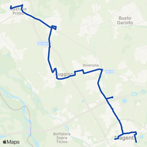 Movibus Castano P. - Cuggiono - Marcallo C.C. - Magenta map