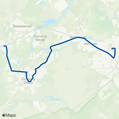 Metrobus Imberhorne Lower Sch - The Duke's Head map