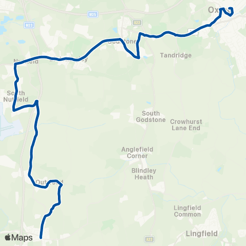 Metrobus Oxted School - Burstow Primary School map