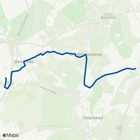 Metrobus Portnalls Road - The Beacon School map