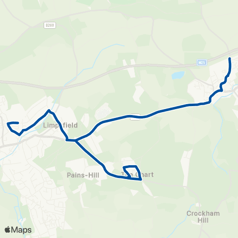 Metrobus Hartley Road - Chalkpit Wood map