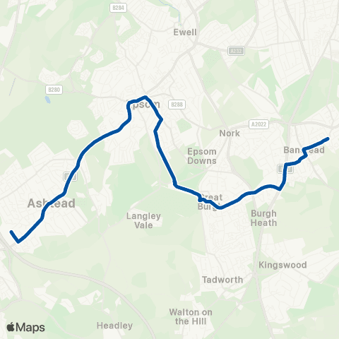 Metrobus The Woolpack - St. Andrew's School map