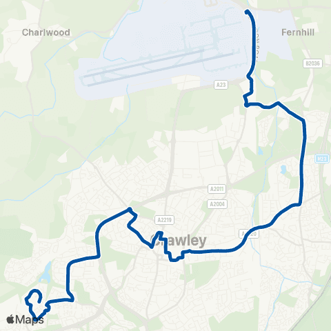 Metrobus Brettingham Close - Gatwick S Terminal map
