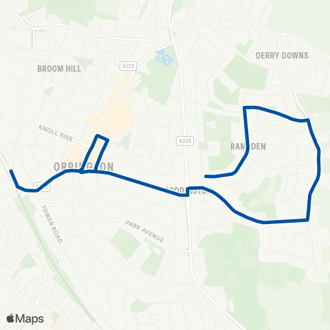 Metrobus Orpington Bus Sta - Tintagel Rd / Gillmans Rd map