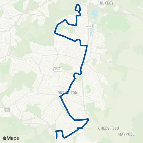 Metrobus Grovelands Rd - High St / Worlds End Ln map
