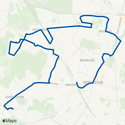 Metrobus Orpington Bus Sta - Princess Royal Univ Hosp map