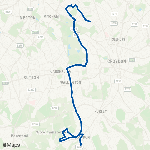 Metrobus Coulsdon S - S Lodge Av / Yorkshire Road map