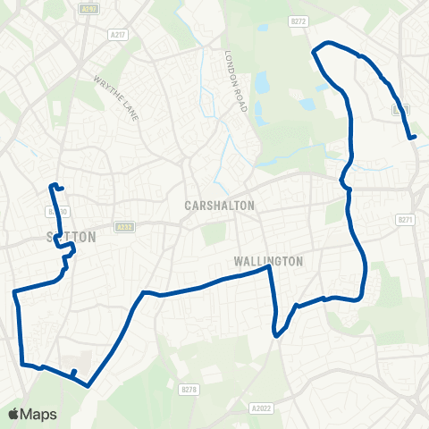 Metrobus Sutton / Marshalls Rd - Waddon Marsh Sainsburys map