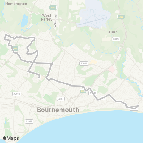 morebus St Peters Sch - Bournemouth University map